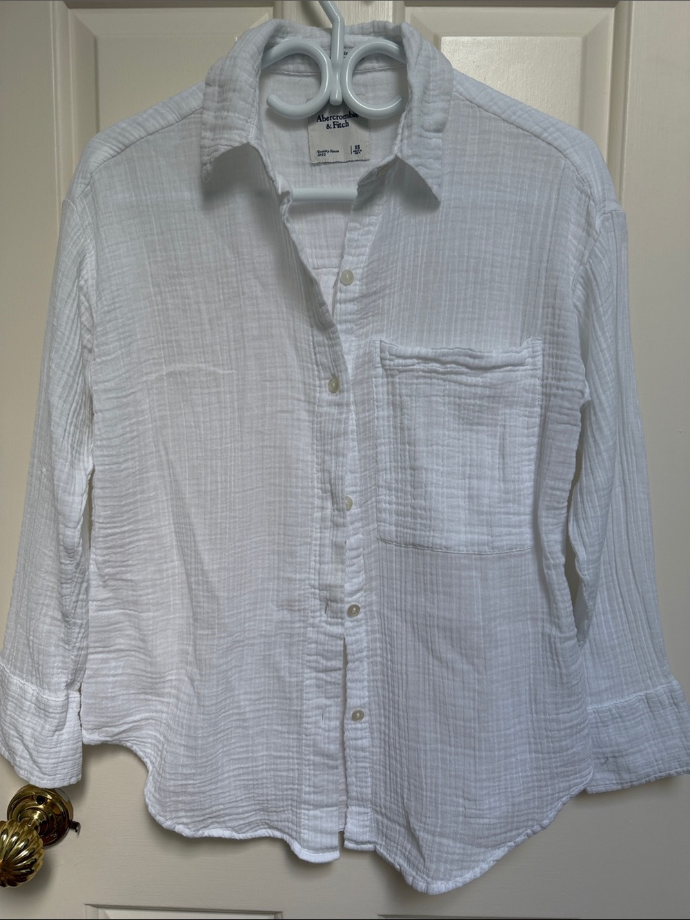 Abercrombie & Fitch A&F sz XS Oversized white gauzy l/s button down shirt top
